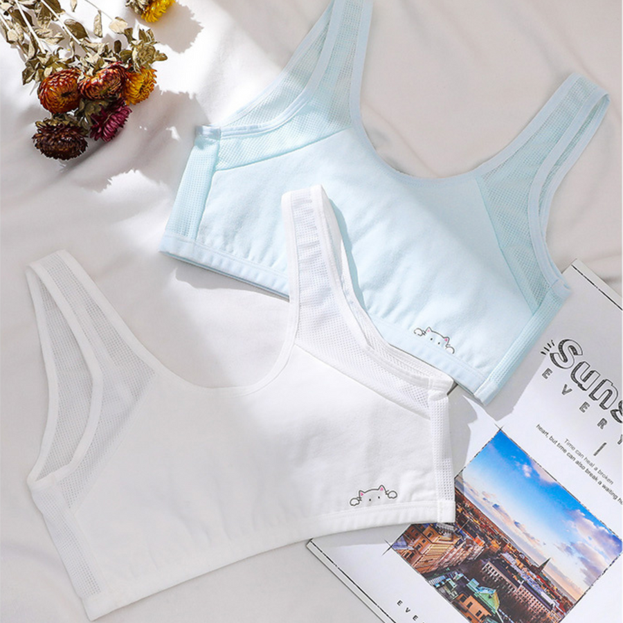 Melissa Girls’ Cotton Vest Bra – Soft, Quilted & Wireless Comfort Melissa