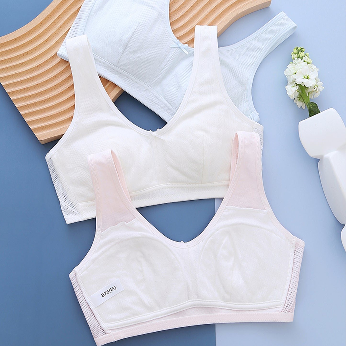 Melissa Girls’ Wide-Strap Bra – Full Coverage, Breathable & Lightweight